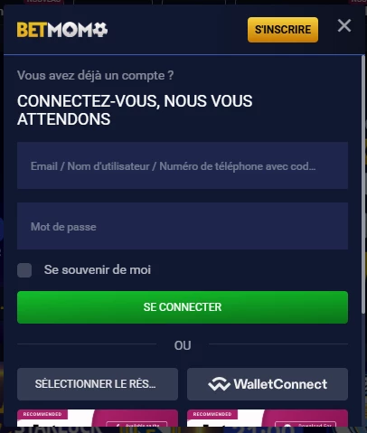 Betmomo acc&eacute;der
